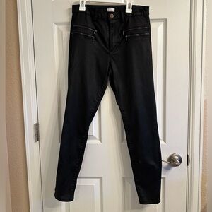 West of Melrose | Waxed Black Jeans with Double Zipper Detail